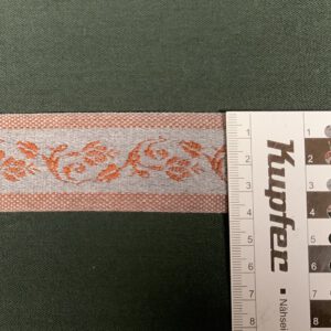Webband grau mit rostfarbenen Muster