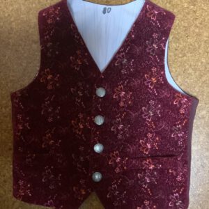 Kinderweste roter Samt bestickt Gr. 80