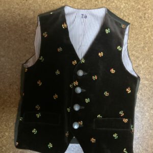 Kinderweste braun Samt bestickt Gr. 74